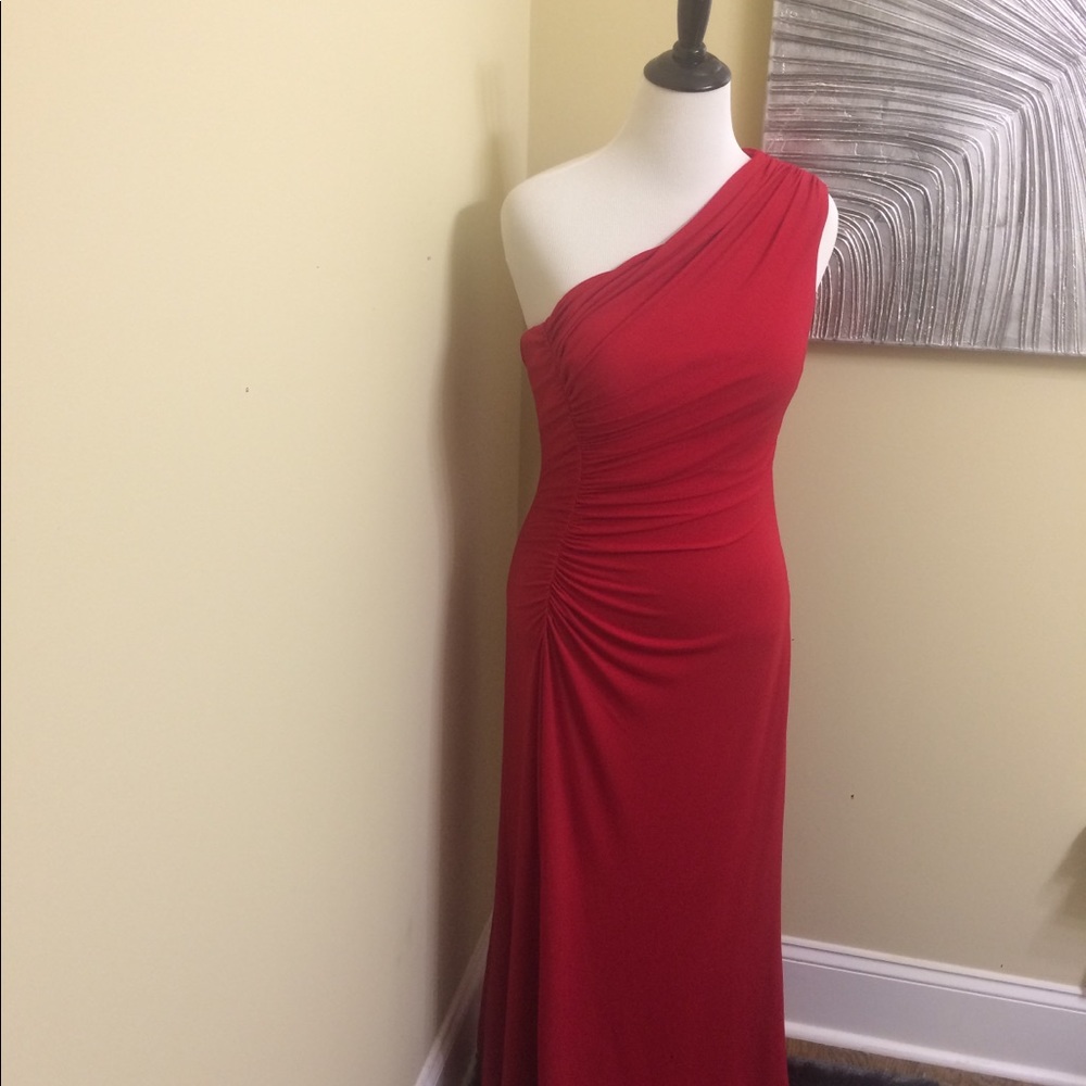 Calvin Klein Red One Shoulder Formal Dress size 12